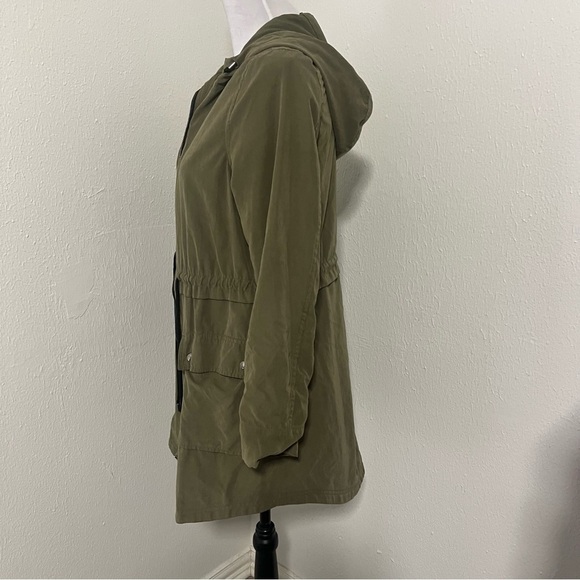 Old Navy Women’s XS Army Olive Trench Coat Parka Jacket Outdoor EUC Everyday - Picture 5 of 9